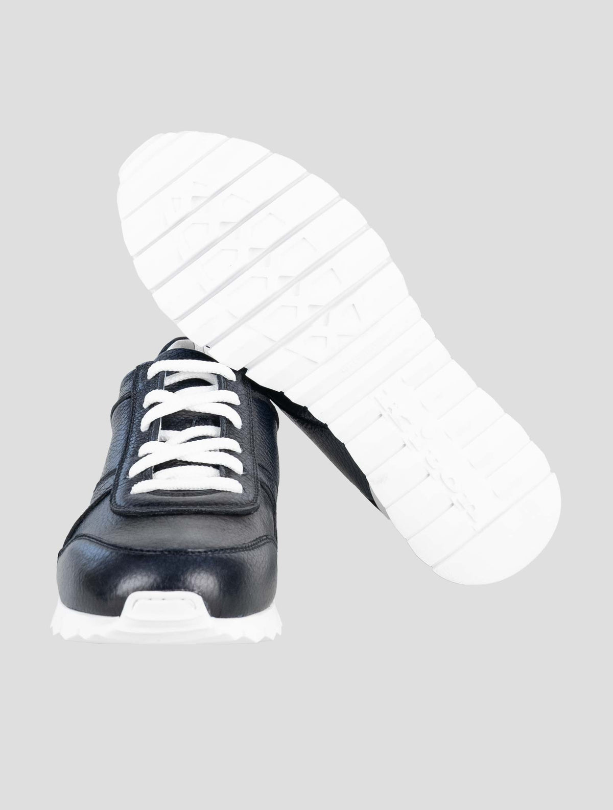 Kiton Dark Blue Leather Deer Sneakers 5