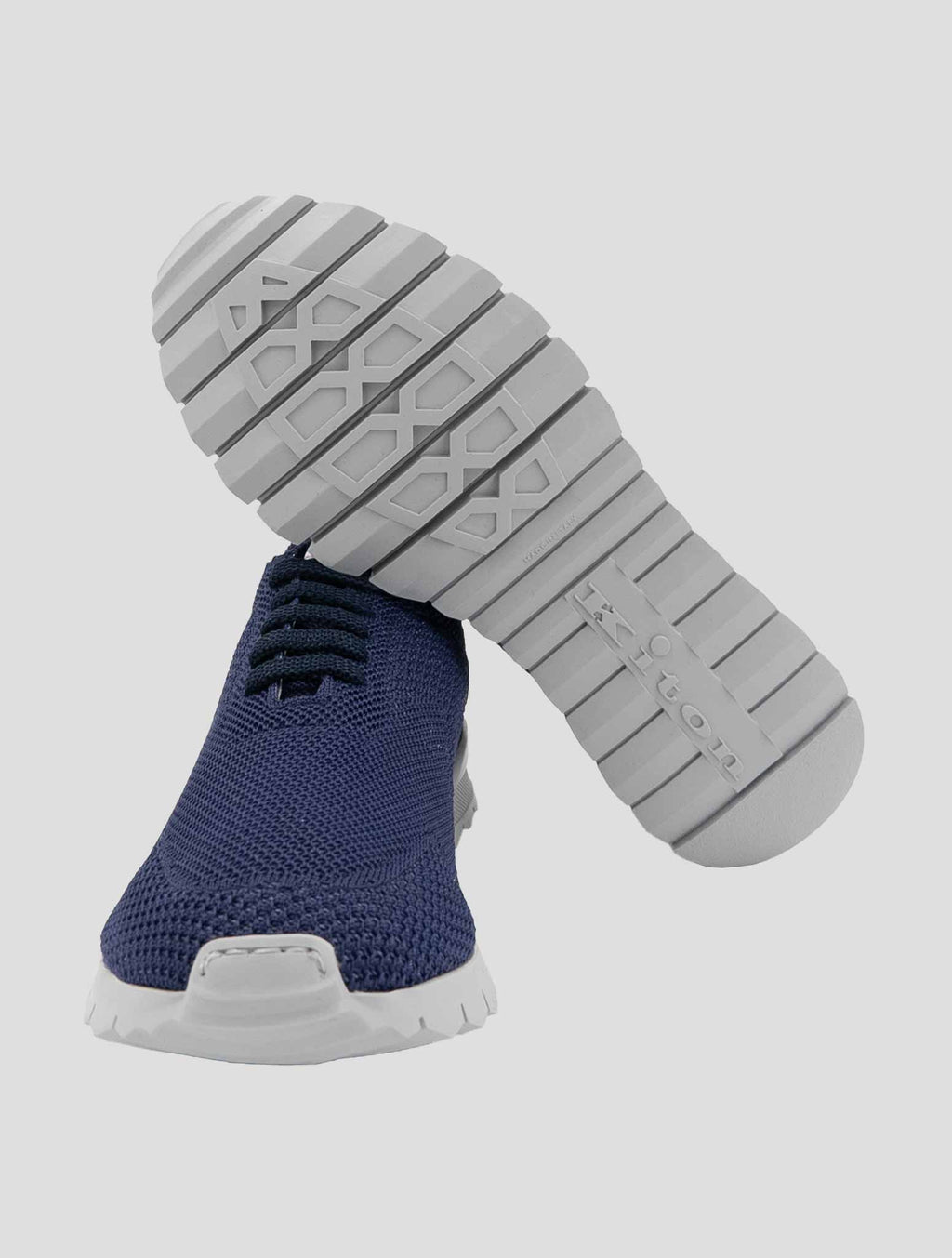 Kiton Blue Cotton Ea Sneakers 5