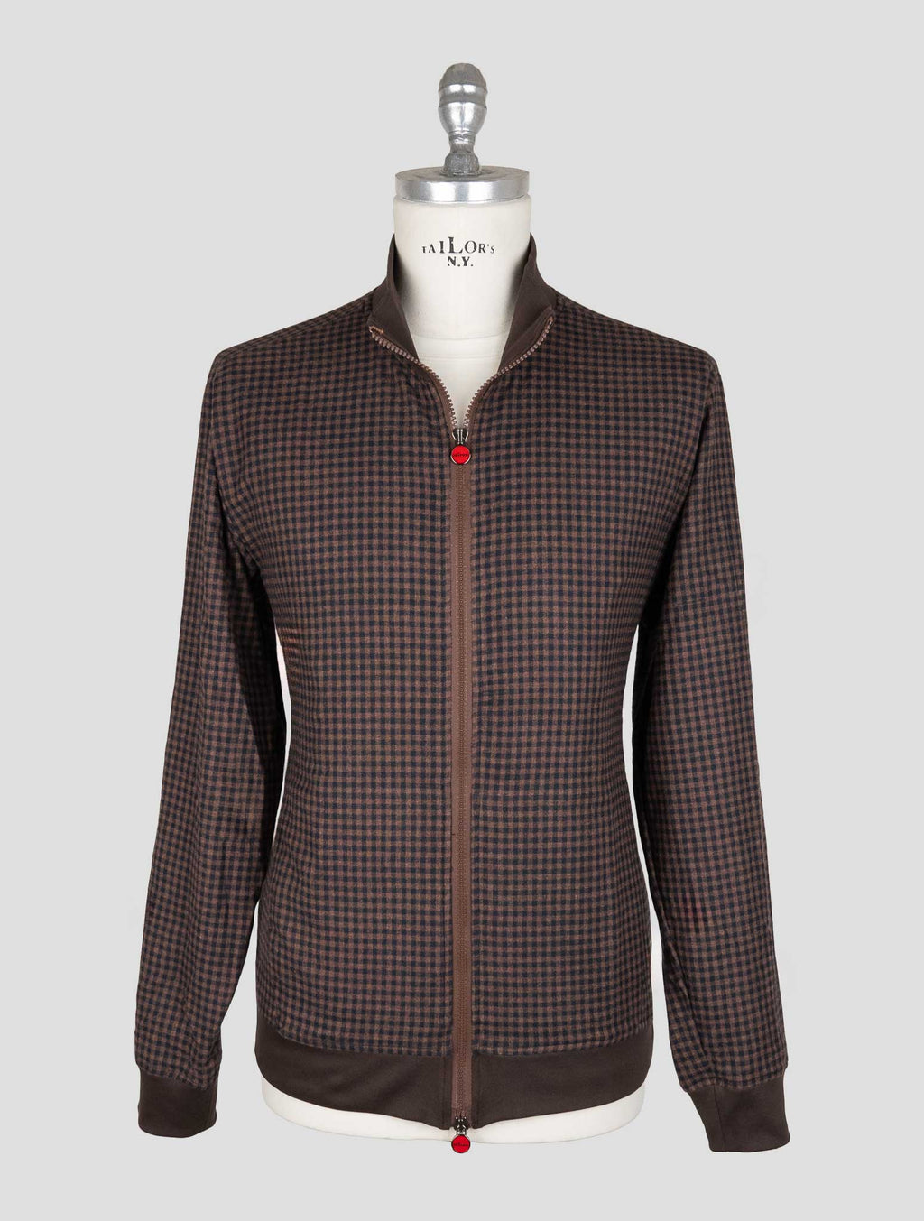 Kiton Brown Blue Cotton Ea Coat B-ONE 1