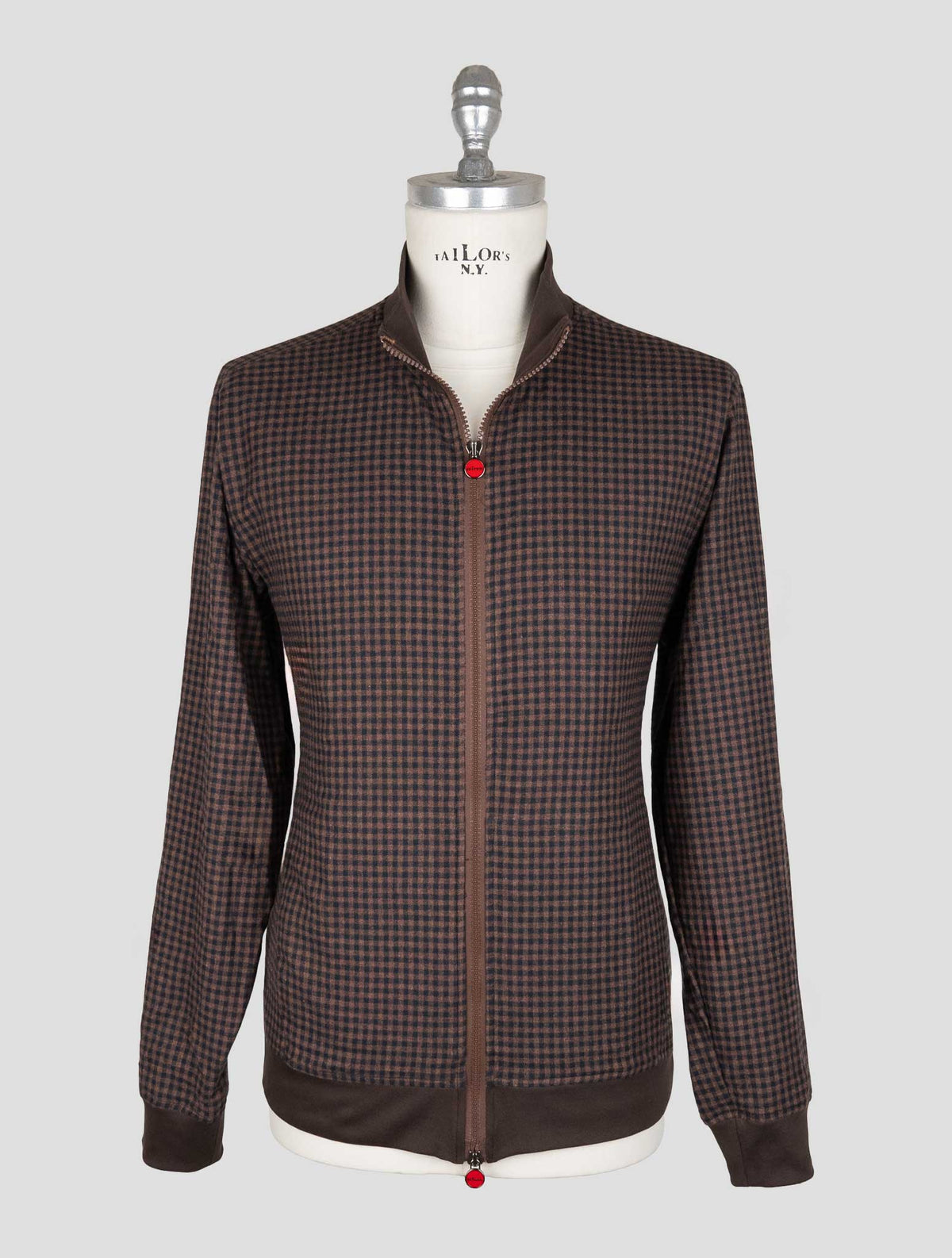 Kiton Brown Blue Cotton Ea Coat B-ONE 1