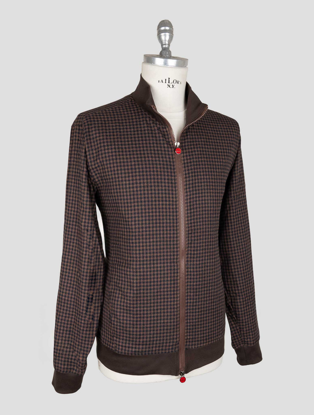 Kiton Brown Blue Cotton Ea Coat B-ONE 2