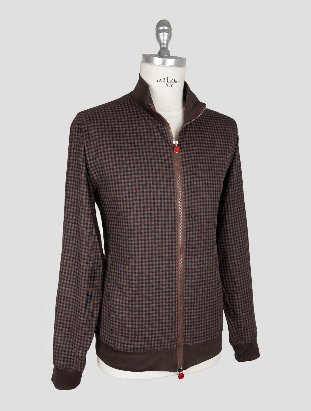 Kiton Brown Blue Cotton Ea Coat B-ONE 2