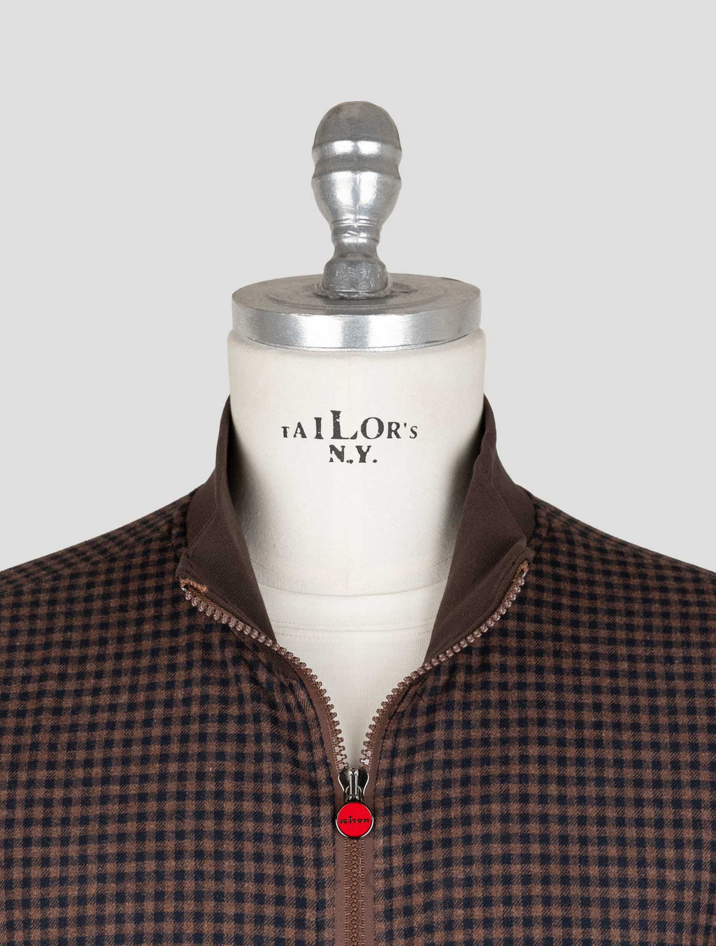 Kiton Brown Blue Cotton Ea Coat B-ONE 4