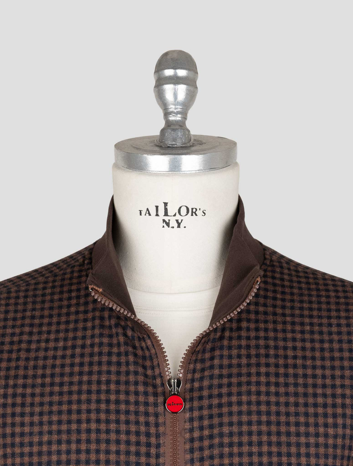 Kiton Brown Blue Cotton Ea Coat B-ONE 4