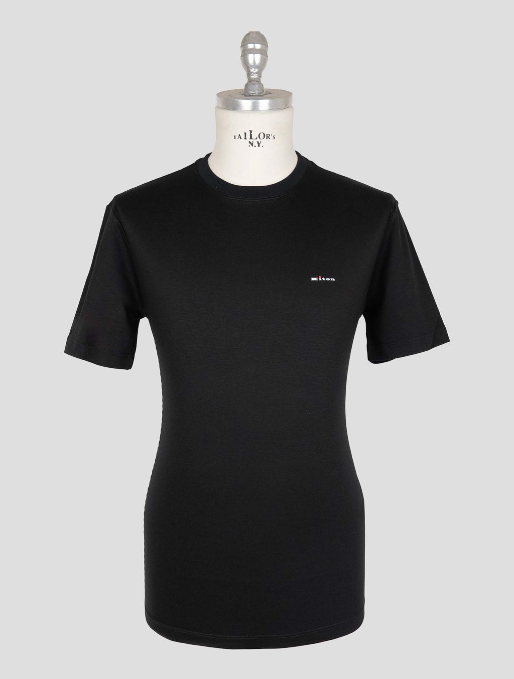 Kiton Black Cotton T-shirt 1