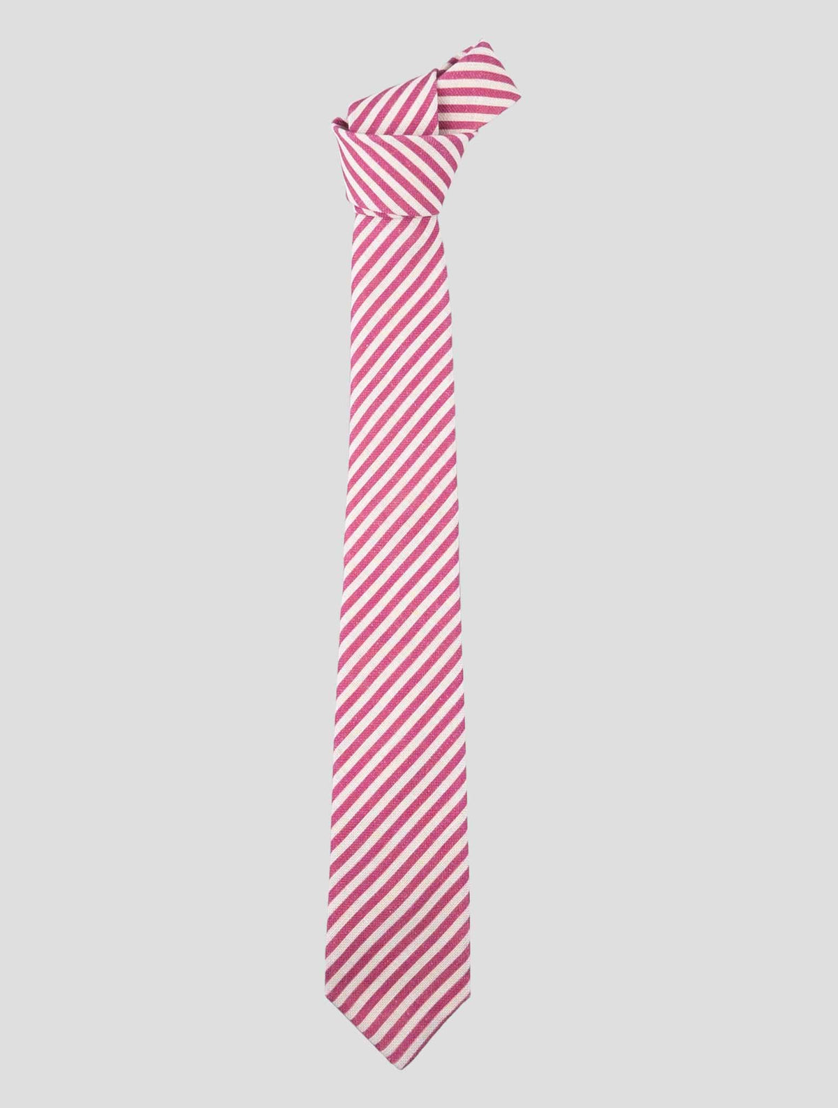 Kiton Pink White Linen Tie 1