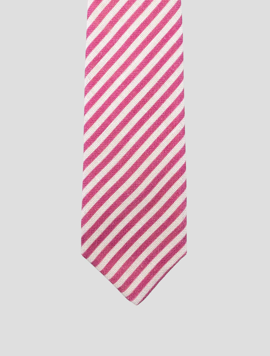 Kiton Pink White Linen Tie 2