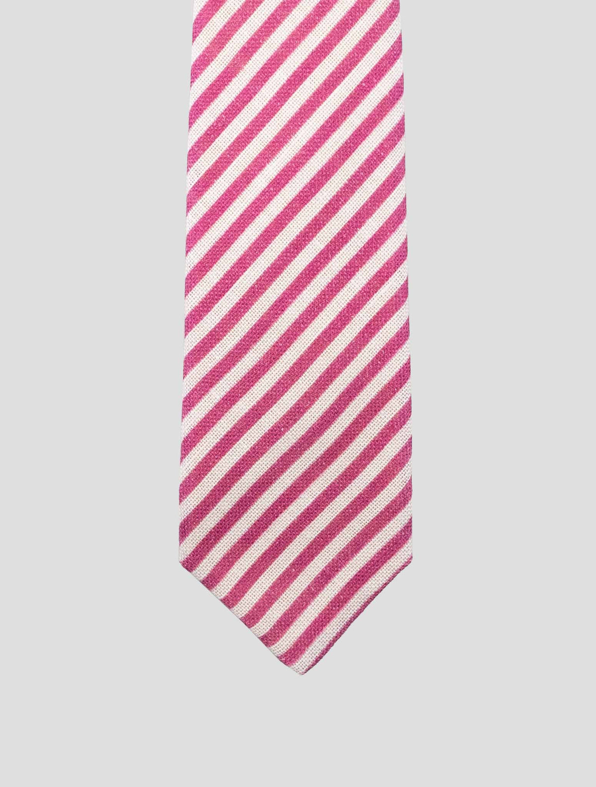 Kiton Pink White Linen Tie 2