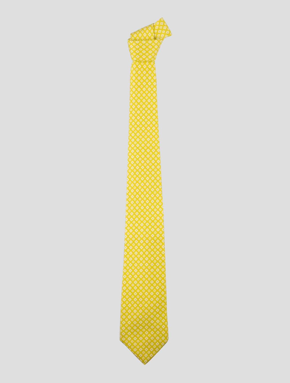 Kiton Green White Silk Tie 1