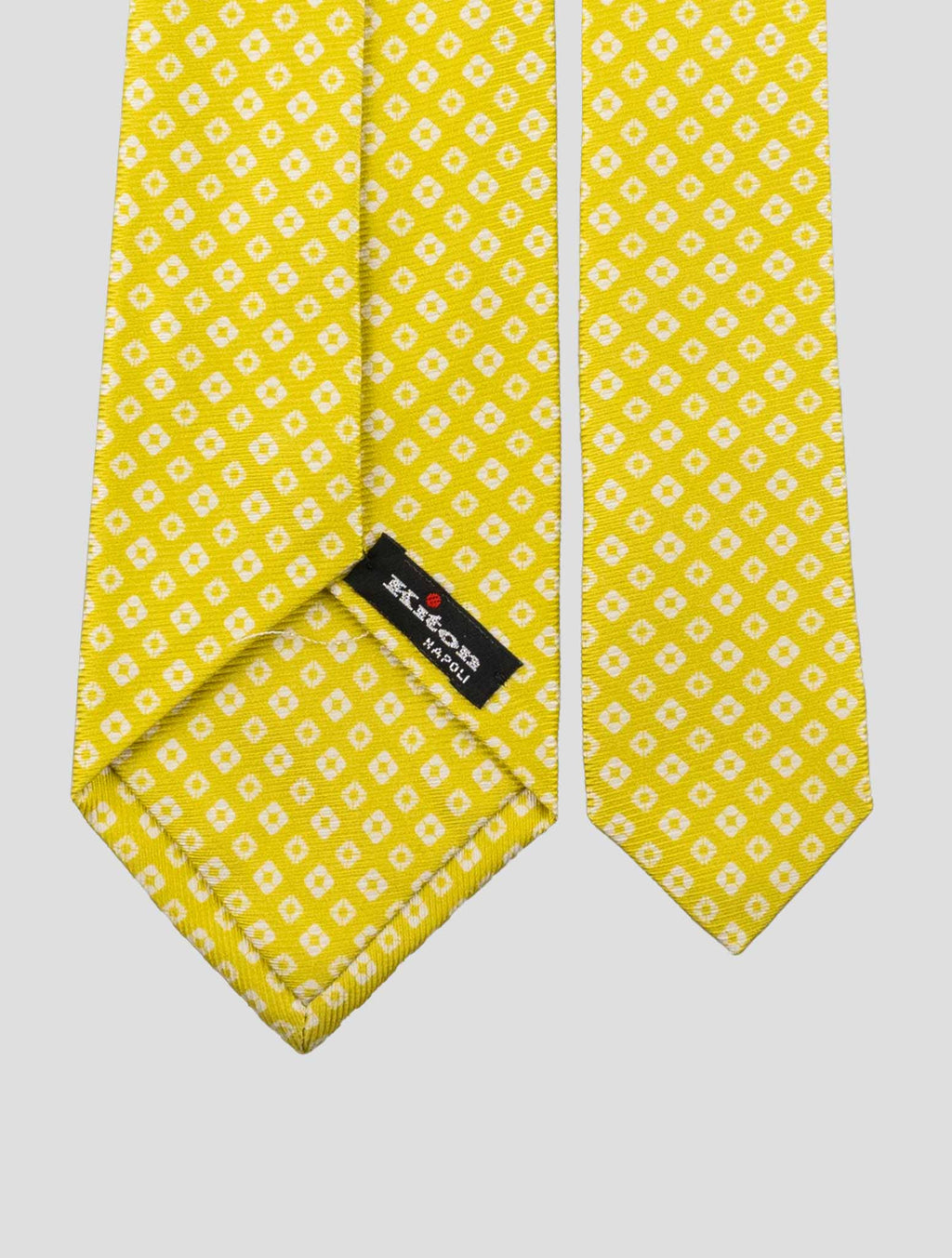 Kiton Green White Silk Tie 3