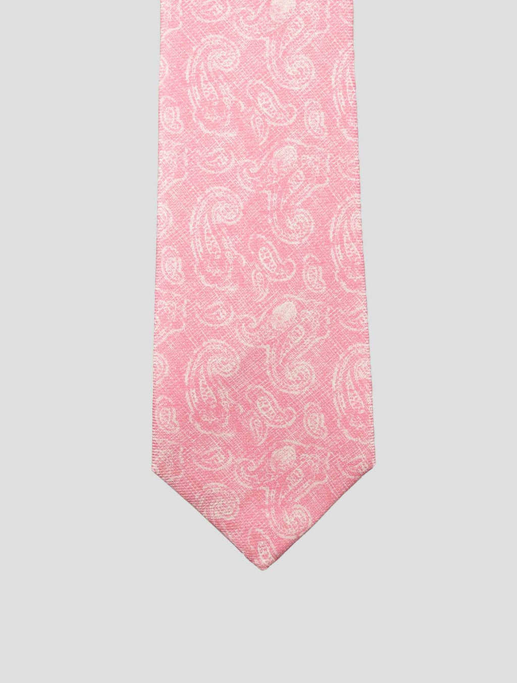 Kiton Pink White Silk Tie 2
