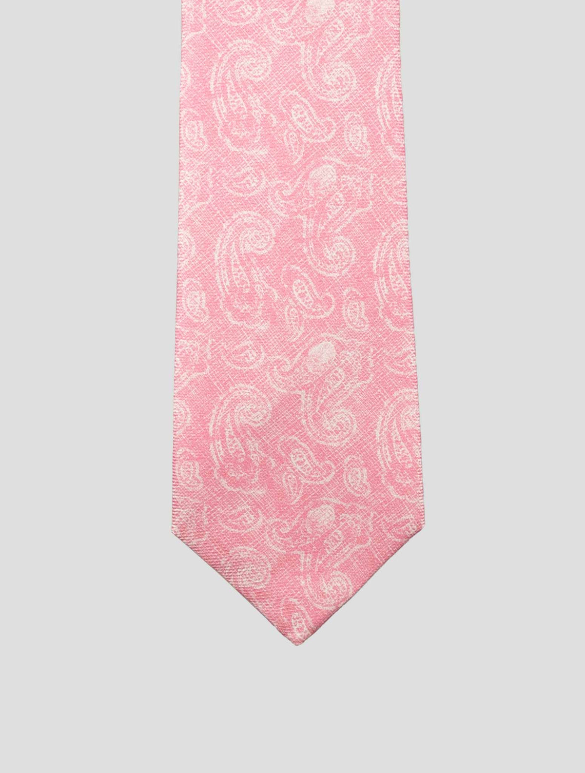 Kiton Pink White Silk Tie 2