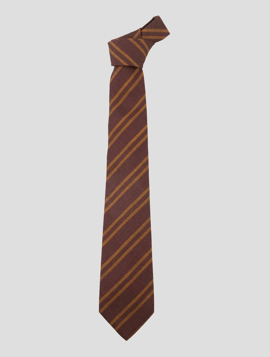 Kiton Burgundy Brown Wool Tie 1