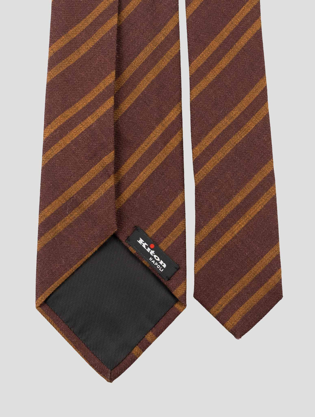 Kiton Burgundy Brown Wool Tie 3