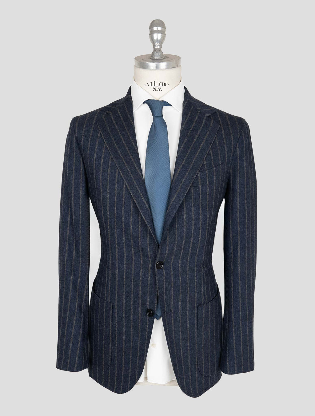 Sartorio Napoli Blue Gray Virgin Wool Pa Cashmere Ea Suit 1
