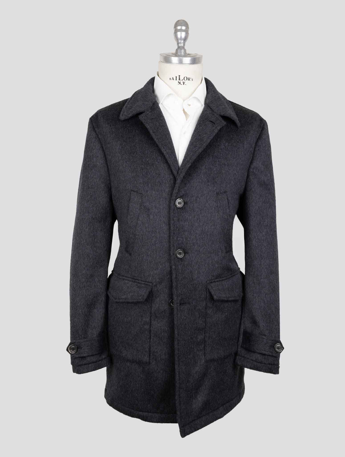 Luigi Borrelli Dark Gray Virgin Wool Cashmere Overcoat 1