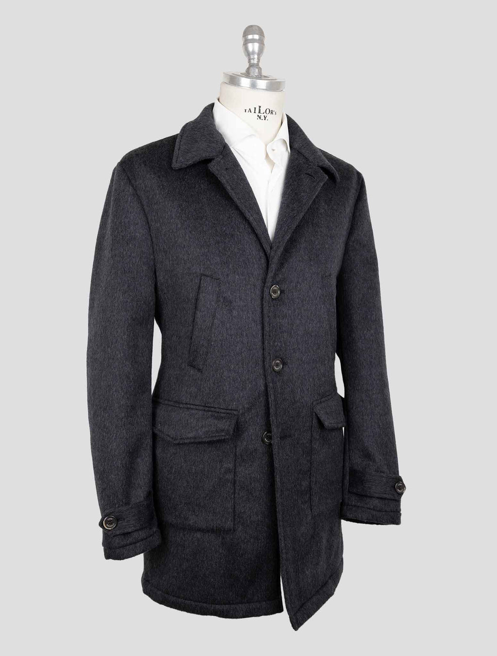 Luigi Borrelli Dark Gray Virgin Wool Cashmere Overcoat 2