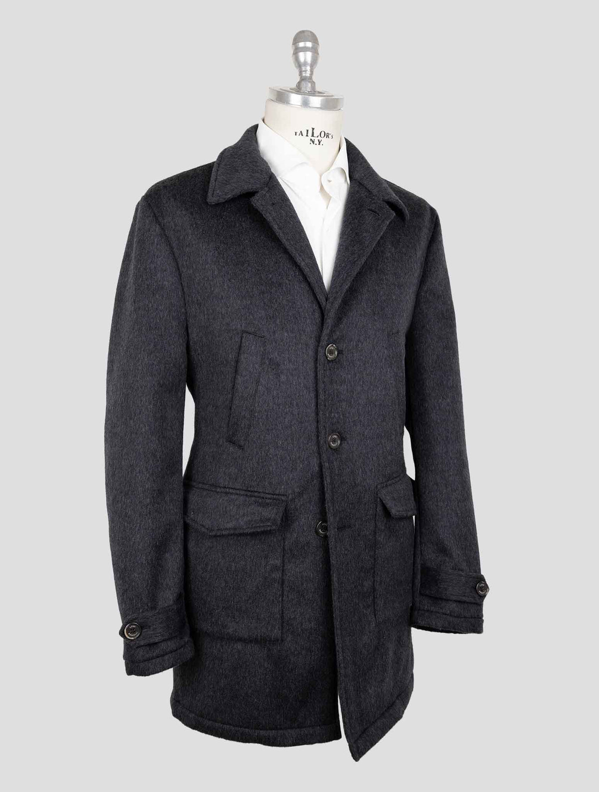 Luigi Borrelli Dark Gray Virgin Wool Cashmere Overcoat 2