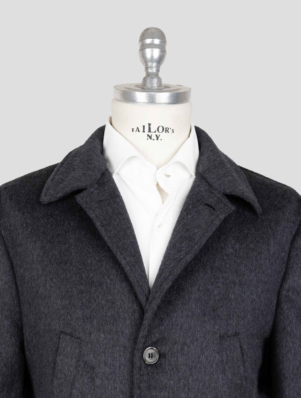 Luigi Borrelli Dark Gray Virgin Wool Cashmere Overcoat 4