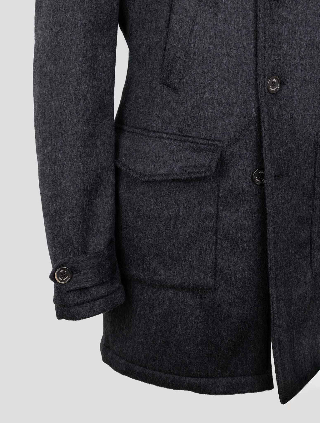 Luigi Borrelli Dark Gray Virgin Wool Cashmere Overcoat 5