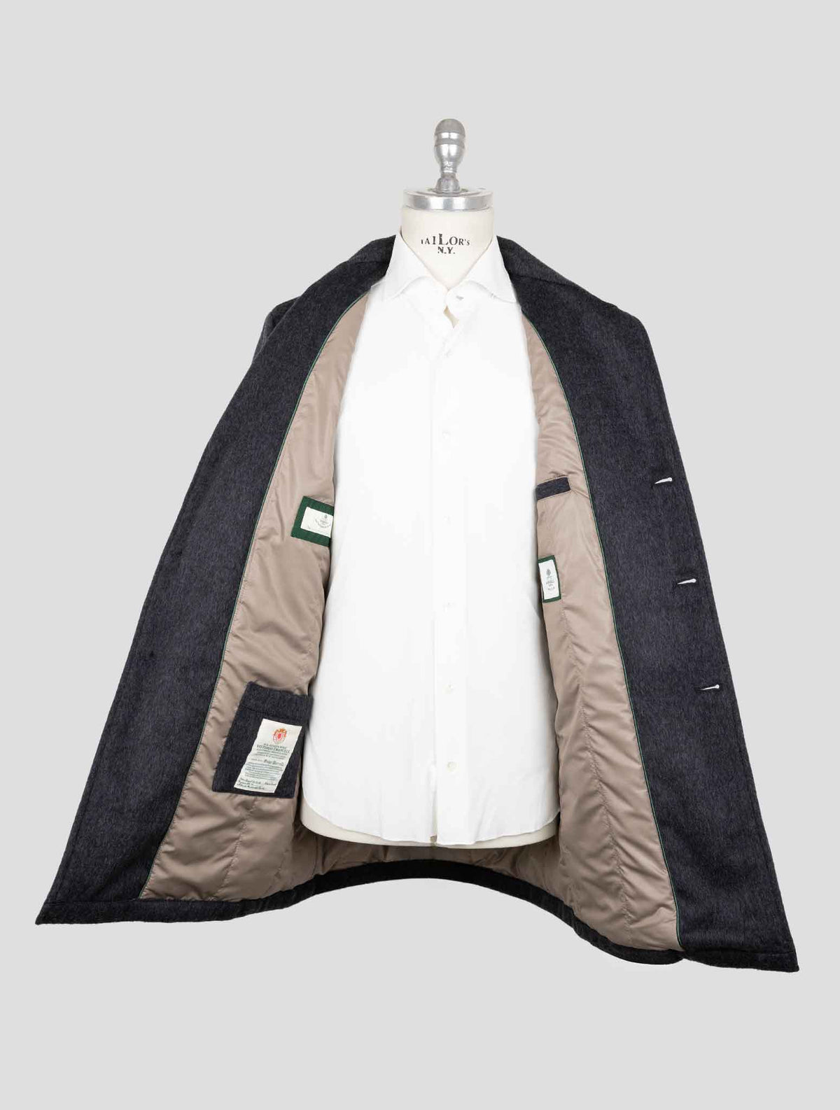 Luigi Borrelli Dark Gray Virgin Wool Cashmere Overcoat 6