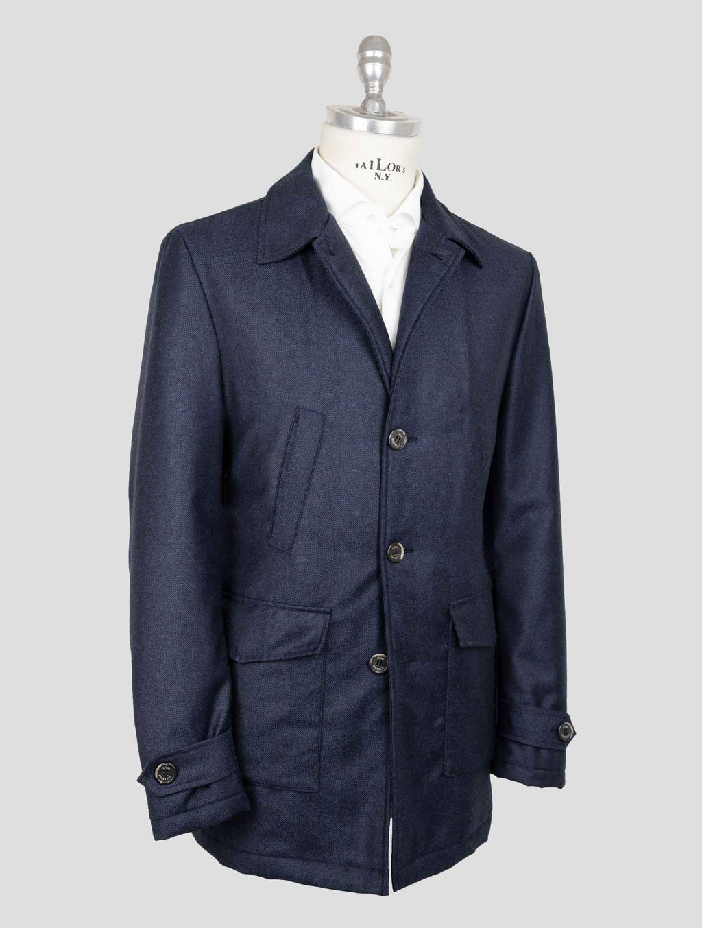 Luigi Borrelli Blue Virgin Wool Coat 2