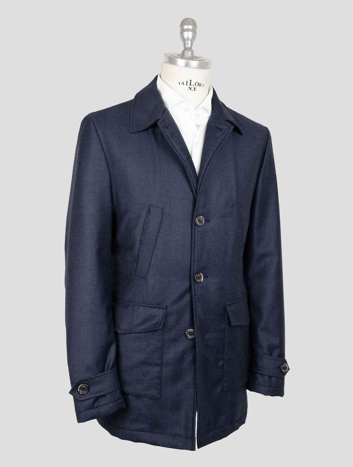 Luigi Borrelli Blue Virgin Wool Coat 2