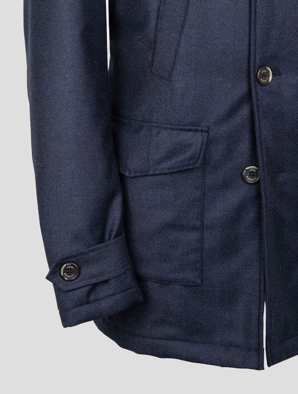 Luigi Borrelli Blue Virgin Wool Coat 6