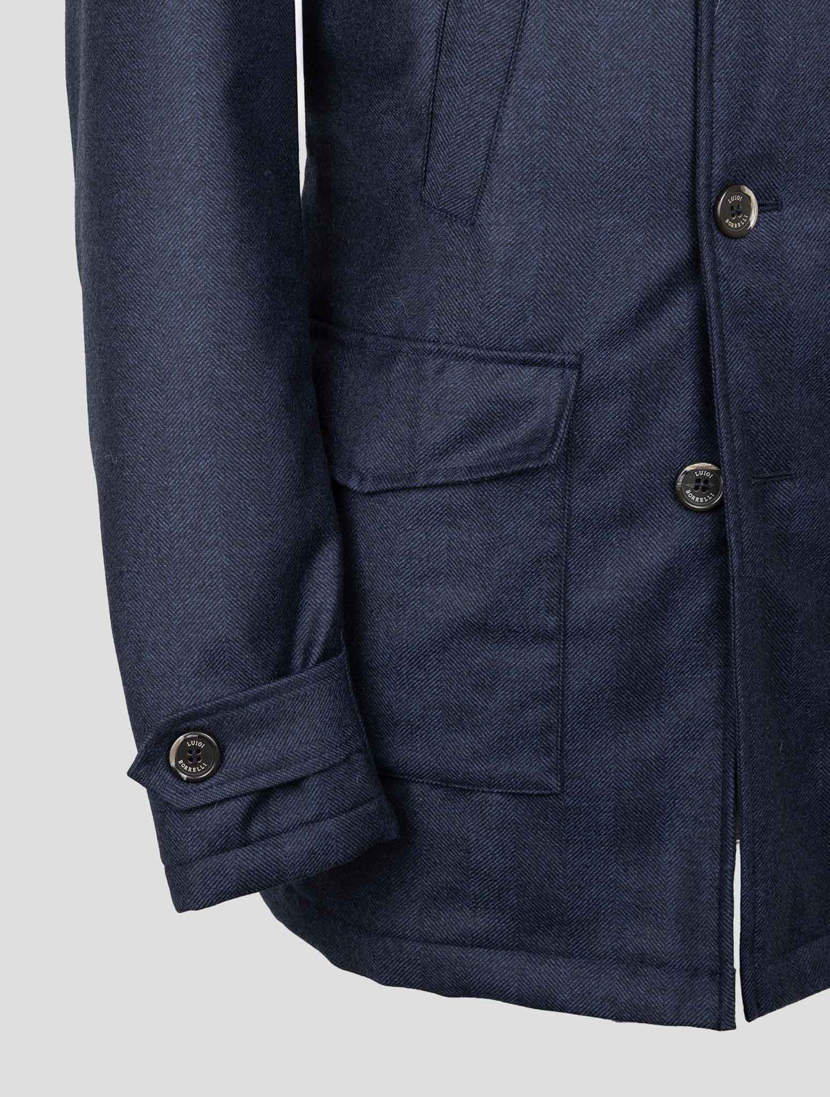 Luigi Borrelli Blue Virgin Wool Coat 6