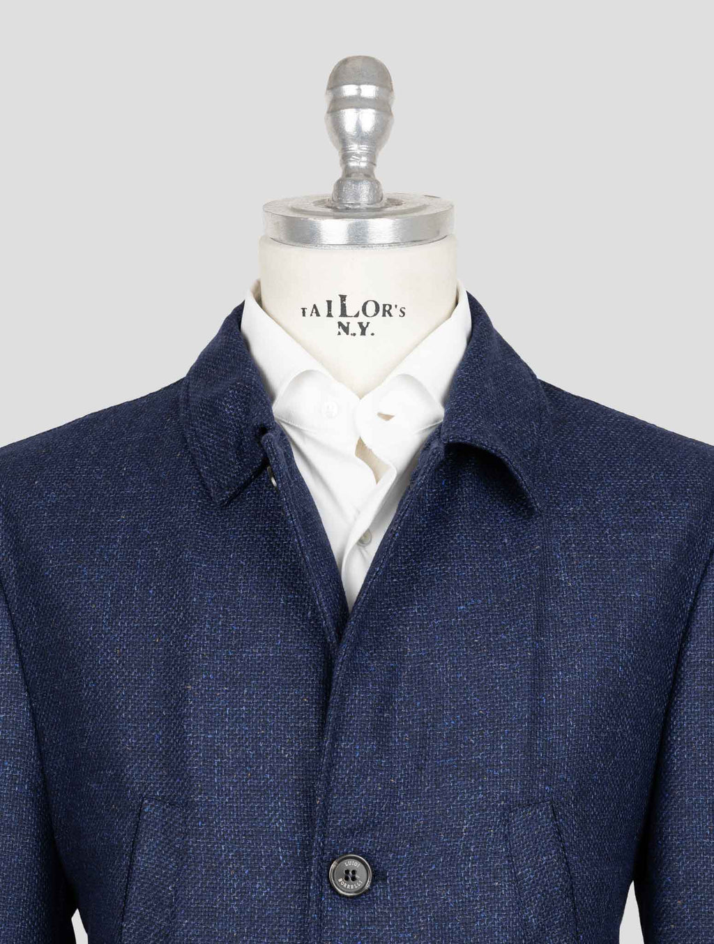 Luigi Borrelli Blue Virgin Wool Cashmere Coat 4