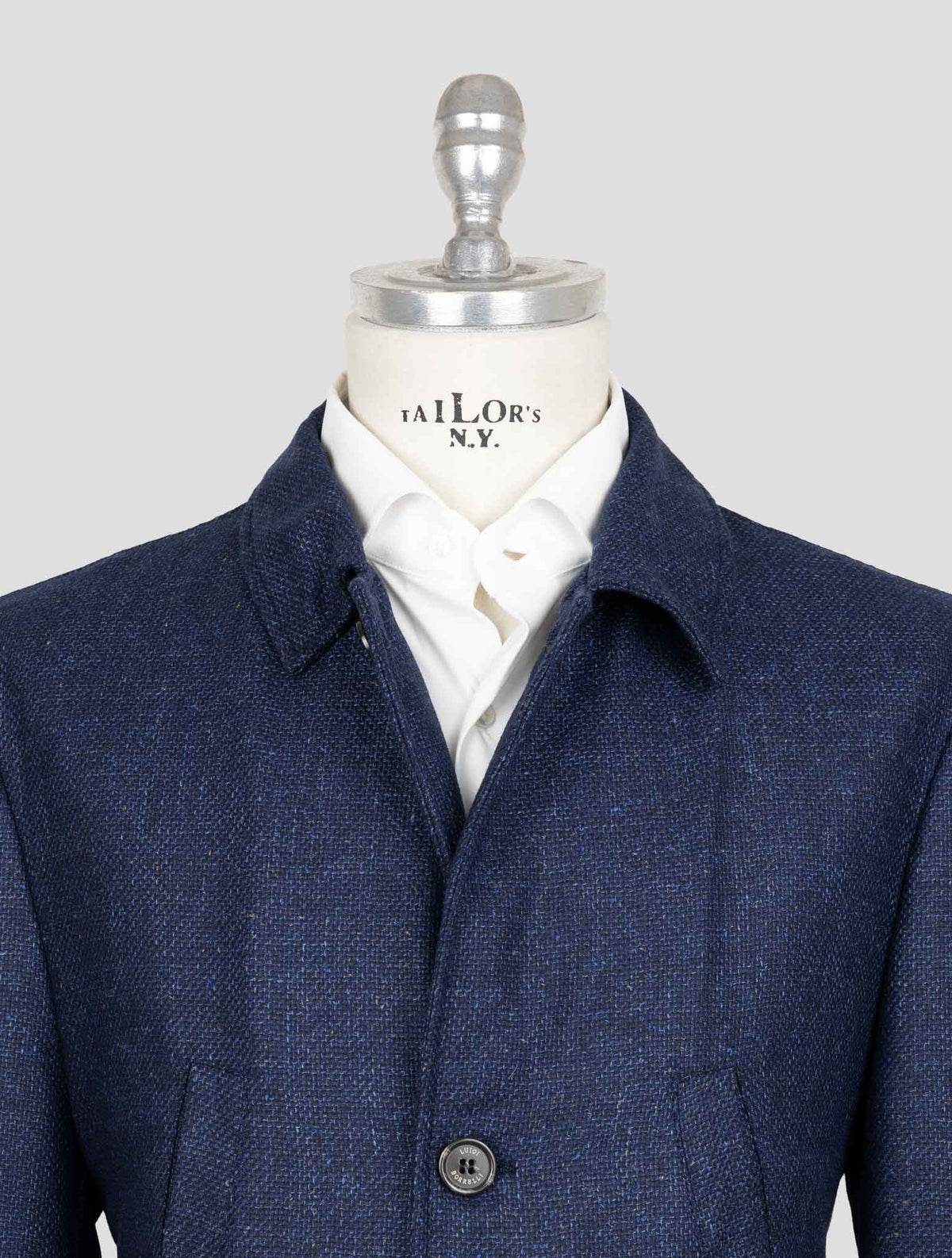 Luigi Borrelli Blue Virgin Wool Cashmere Coat 4