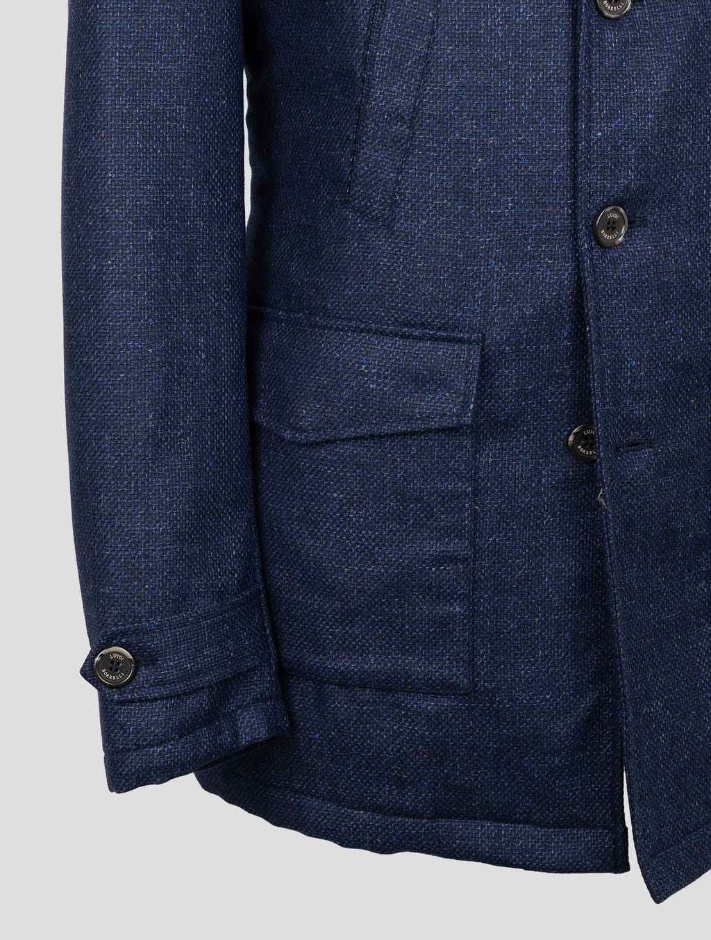 Luigi Borrelli Blue Virgin Wool Cashmere Coat 5