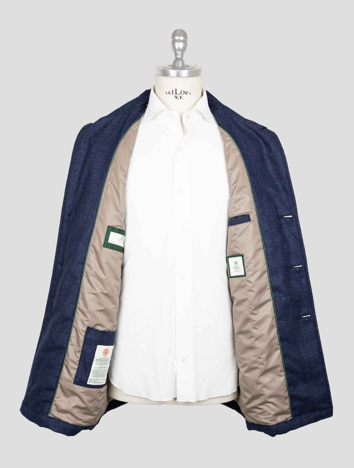 Luigi Borrelli Blue Virgin Wool Cashmere Coat 6