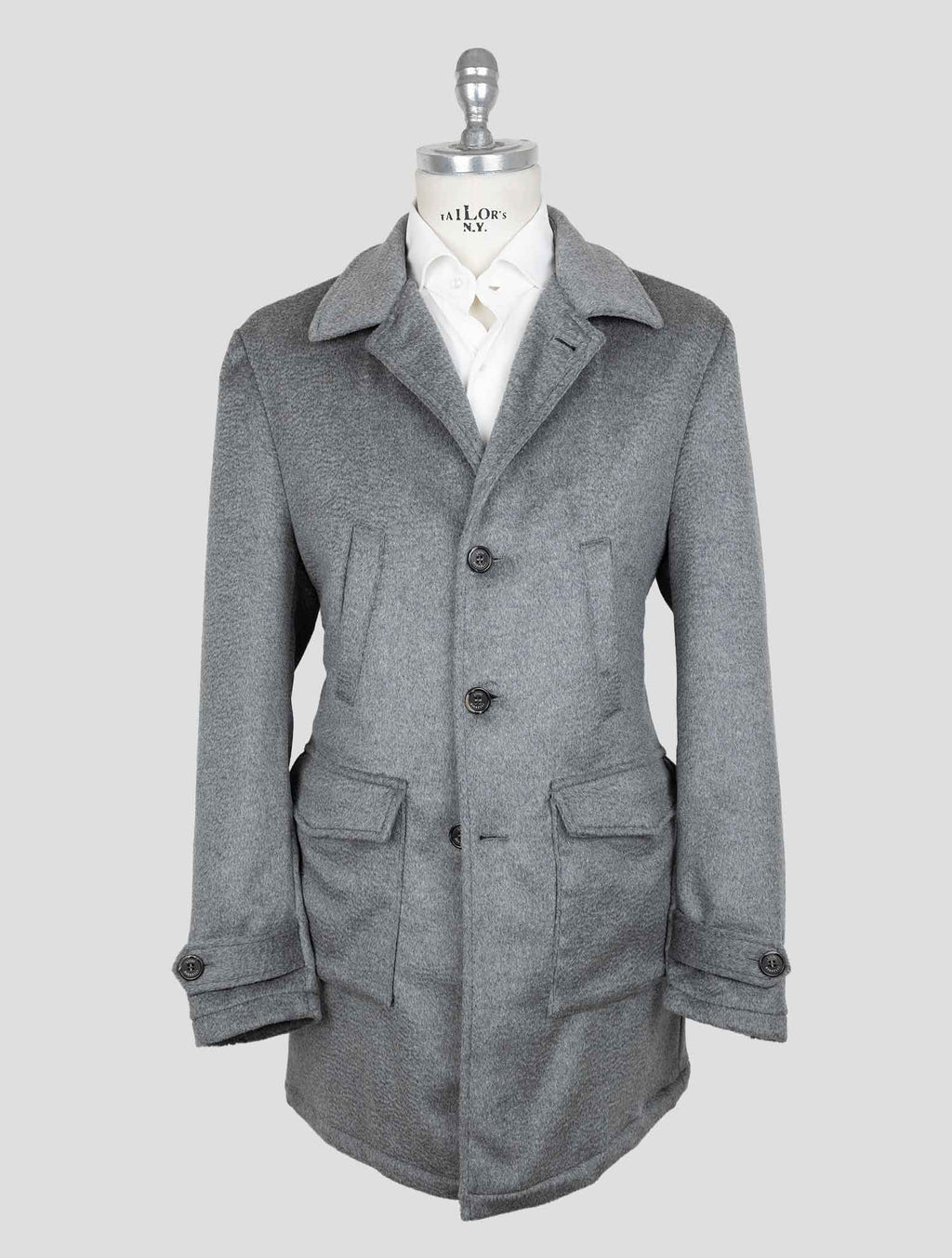 Luigi Borrelli Gray Virgin Wool Alpaca Overcoat 1