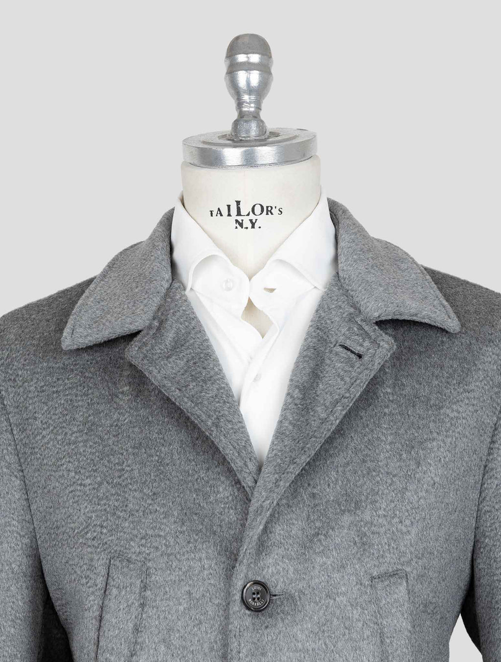 Luigi Borrelli Gray Virgin Wool Alpaca Overcoat 4