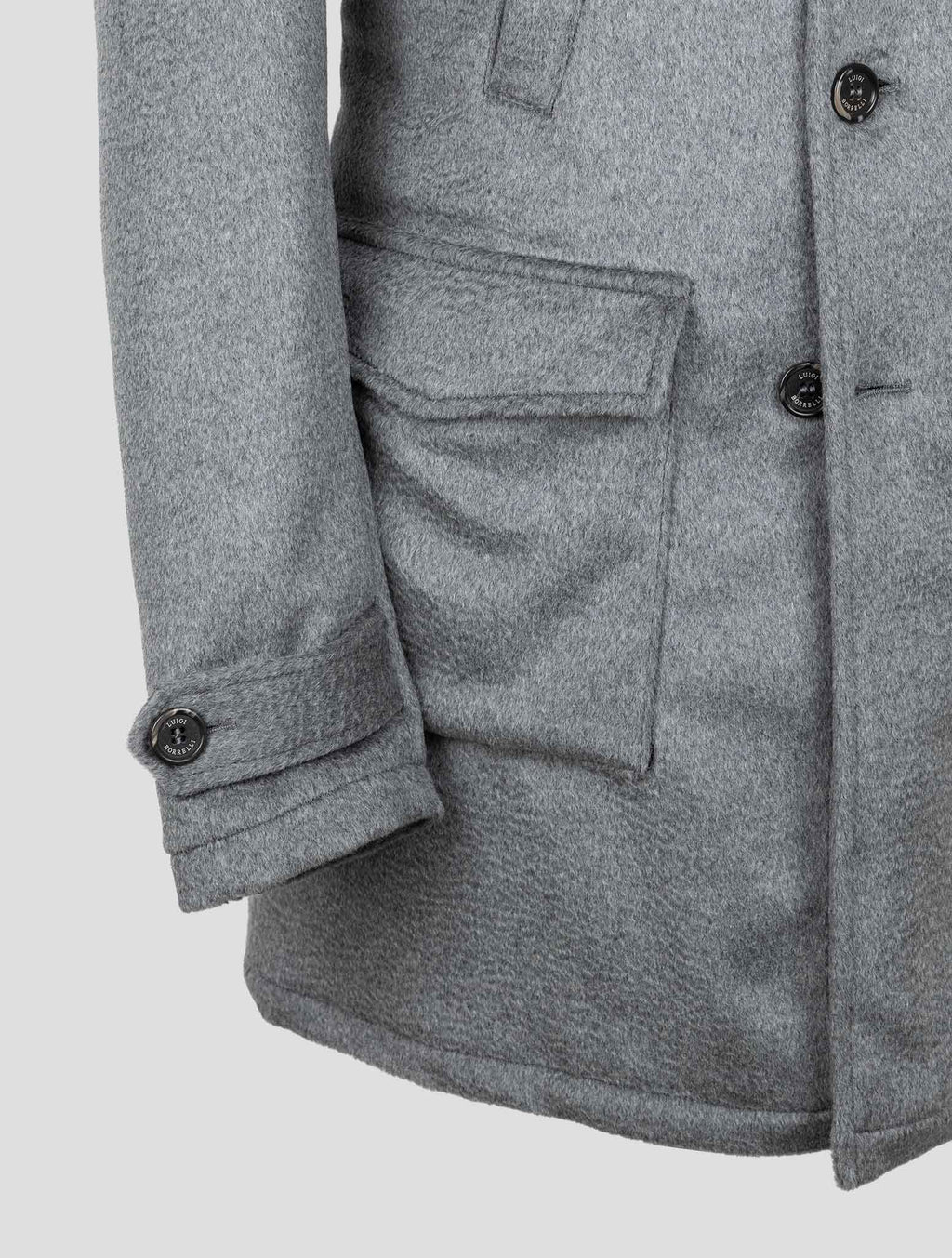 Luigi Borrelli Gray Virgin Wool Alpaca Overcoat 5