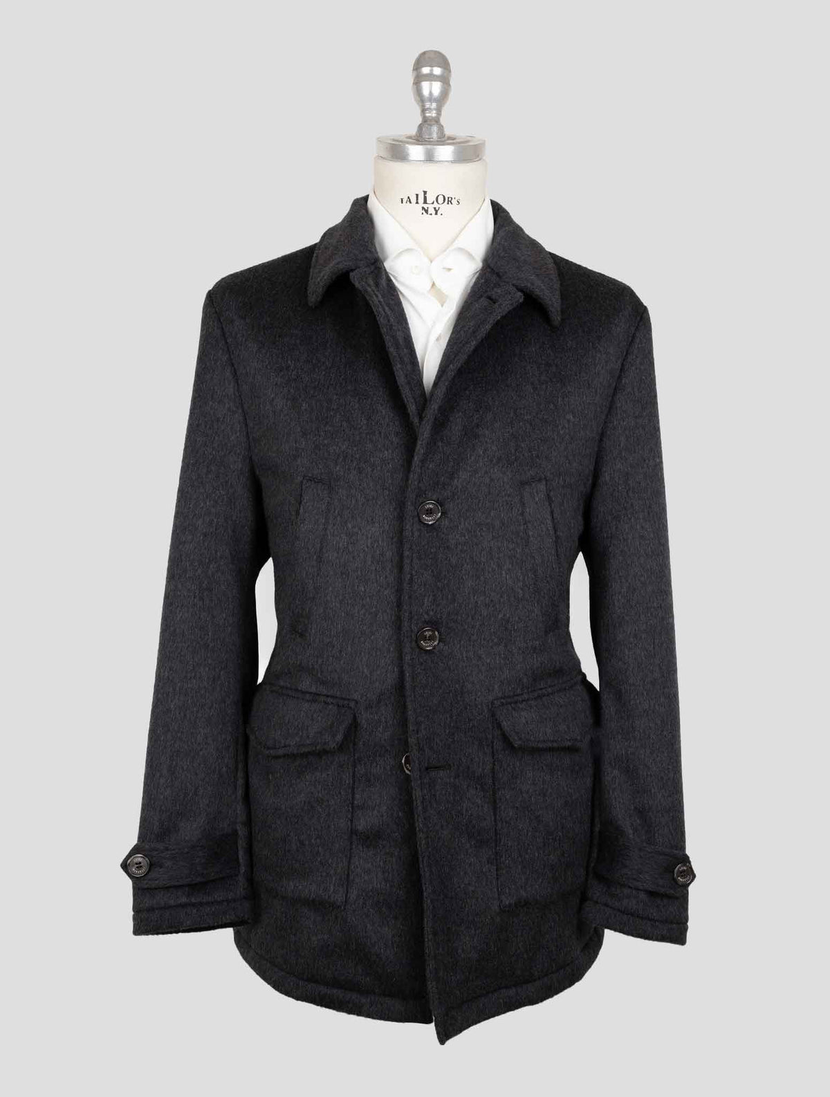 Luigi Borrelli Dark Gray Virgin Wool Cashmere Coat 1