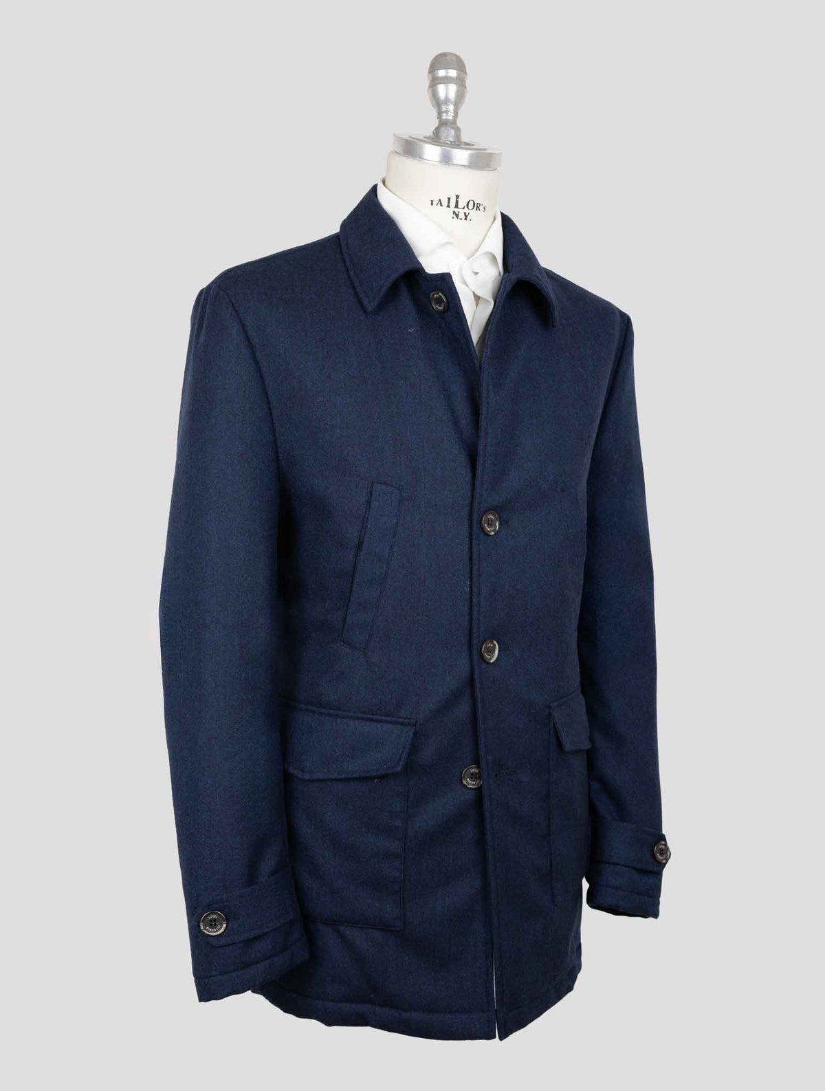 Luigi Borrelli Blue Virgin Wool Coat 2