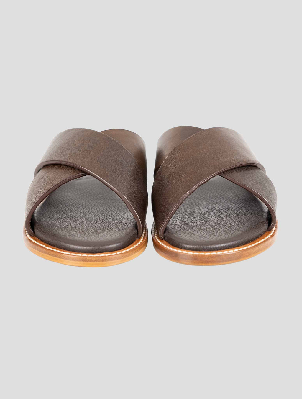 Isaia Brown Leather Sandals 2