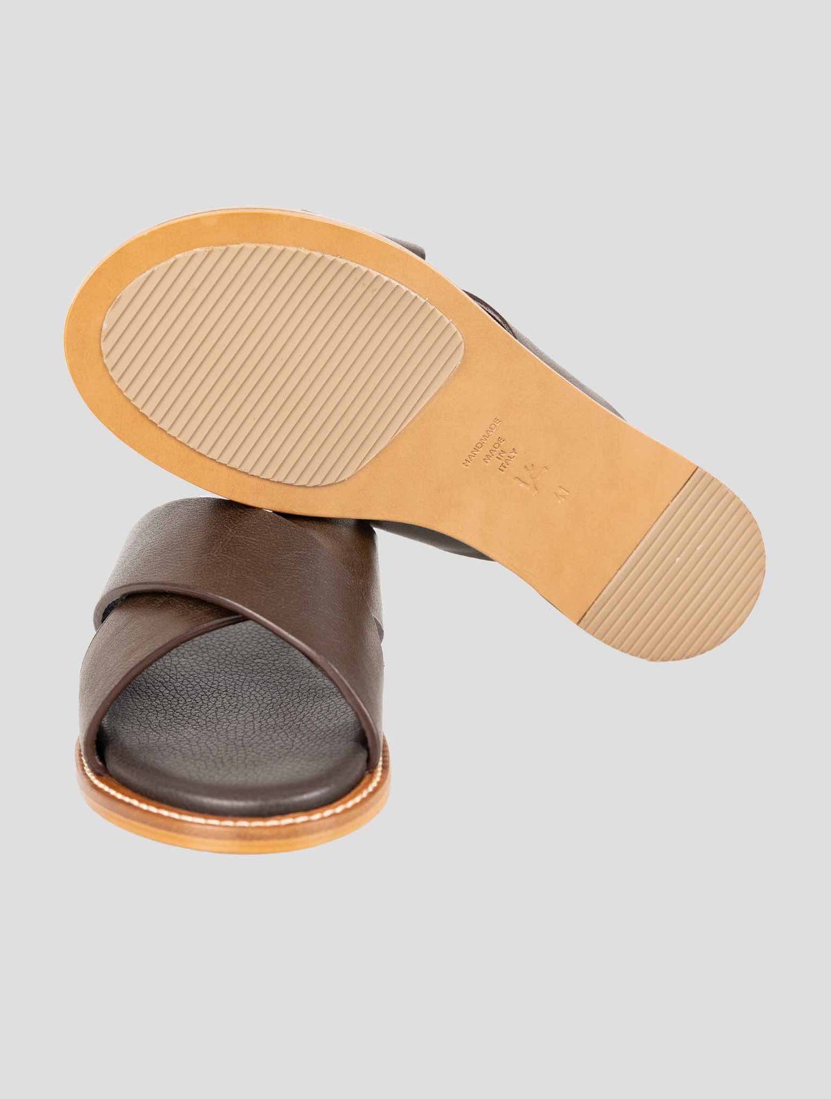 Isaia Brown Leather Sandals 5