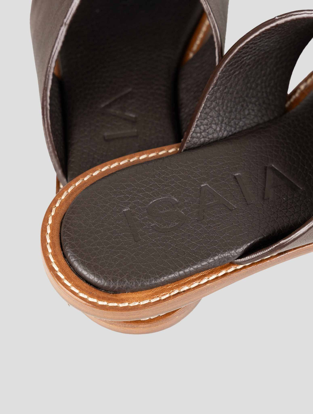 Isaia Brown Leather Sandals 6