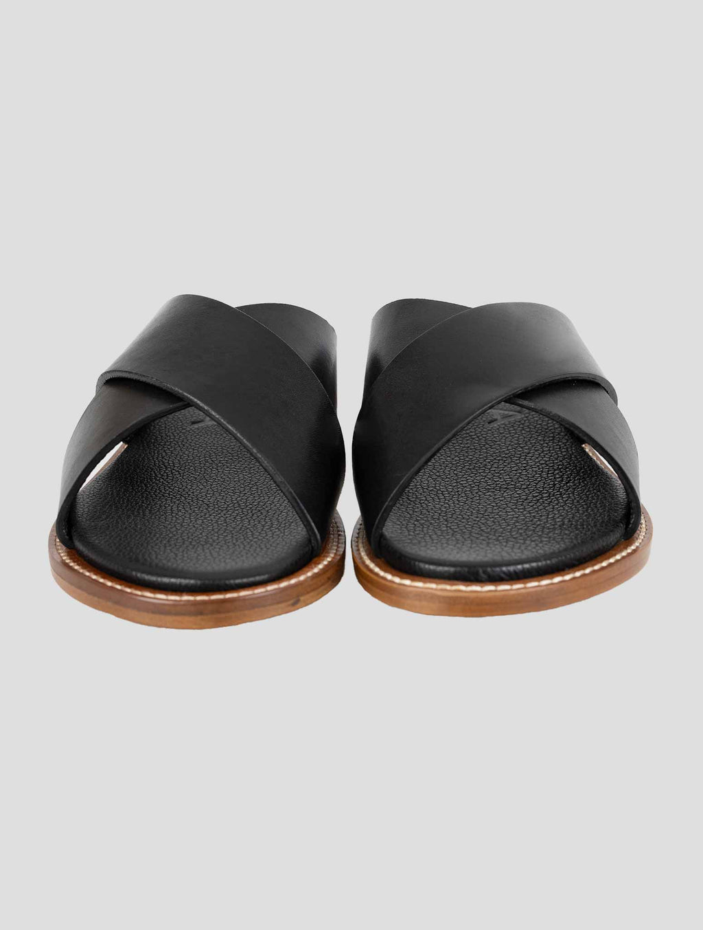 Isaia Black Leather Sandals 2