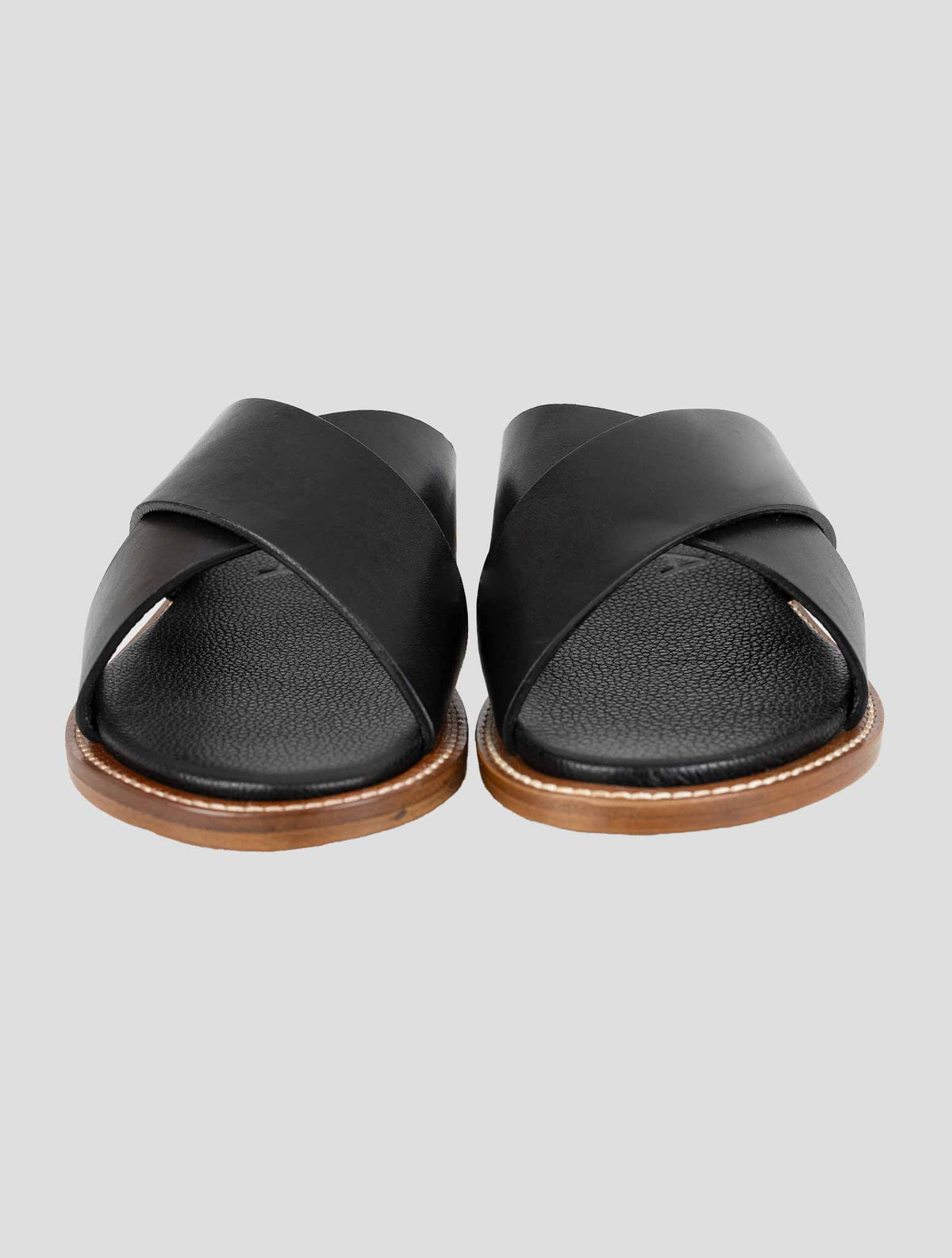 Isaia Black Leather Sandals 2