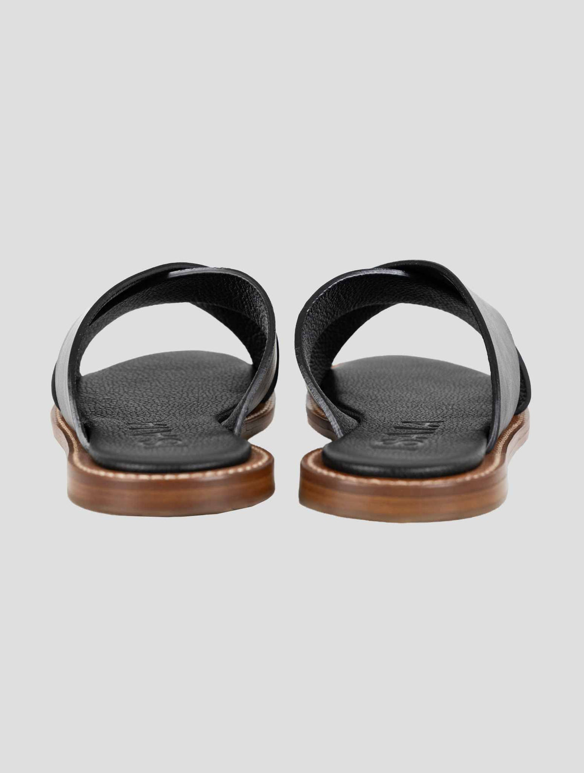 Isaia Black Leather Sandals 4