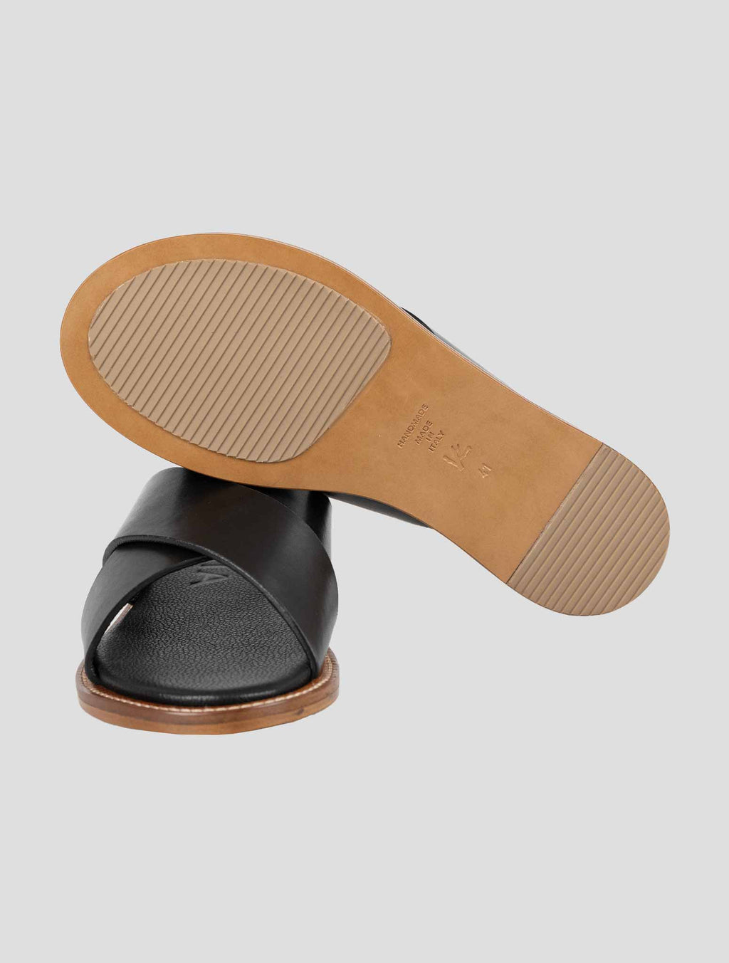 Isaia Black Leather Sandals 5