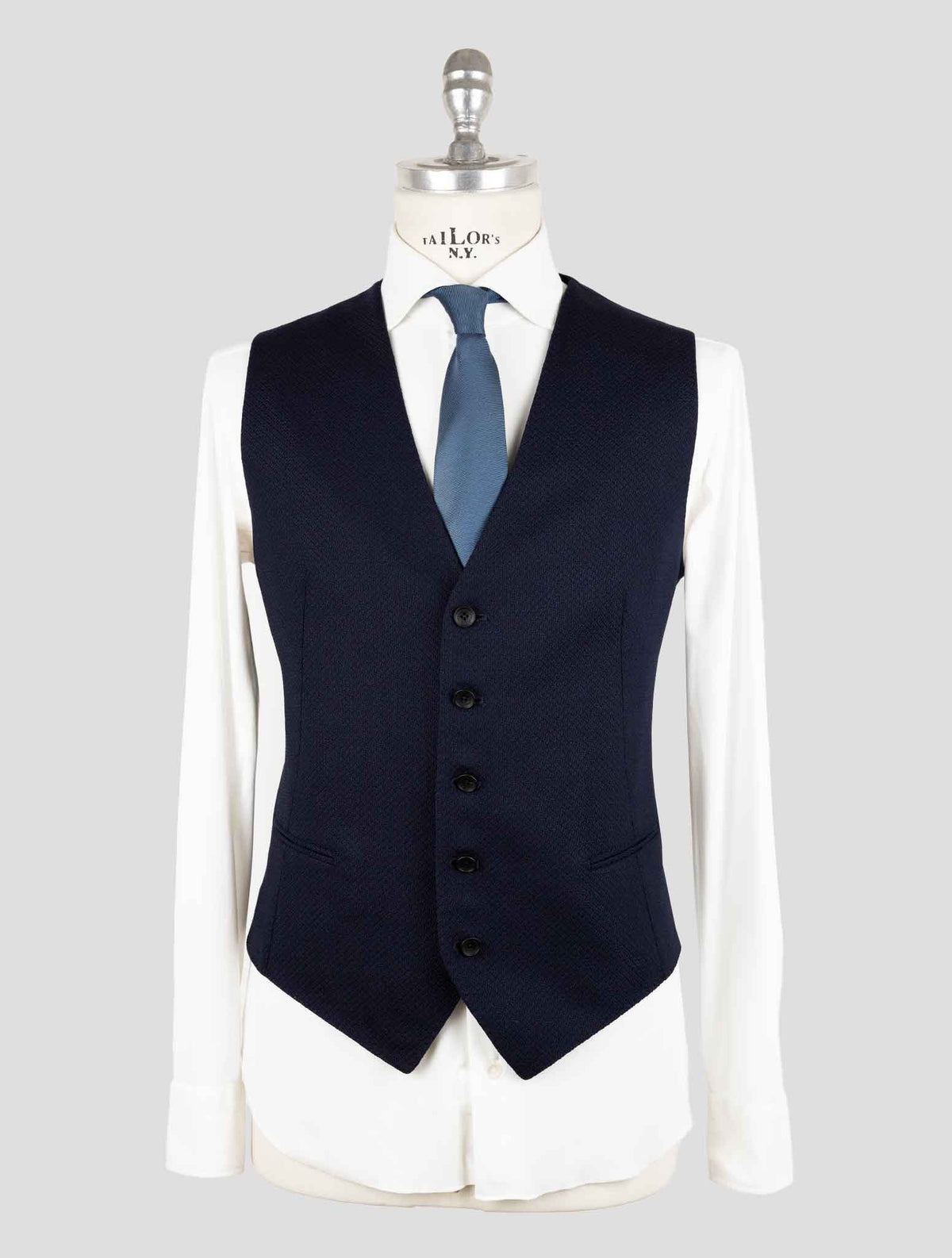 Tagliatore Blue Virgin Wool Ea Gilet 1