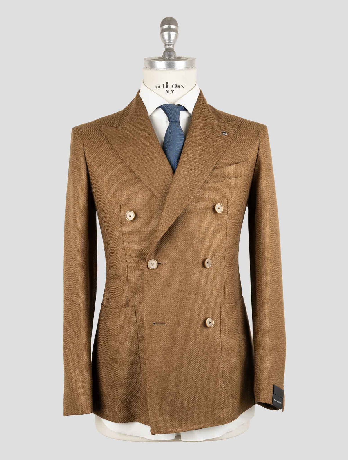 Tagliatore Brown Virgin Wool 100S Double Breasted Blazer 1