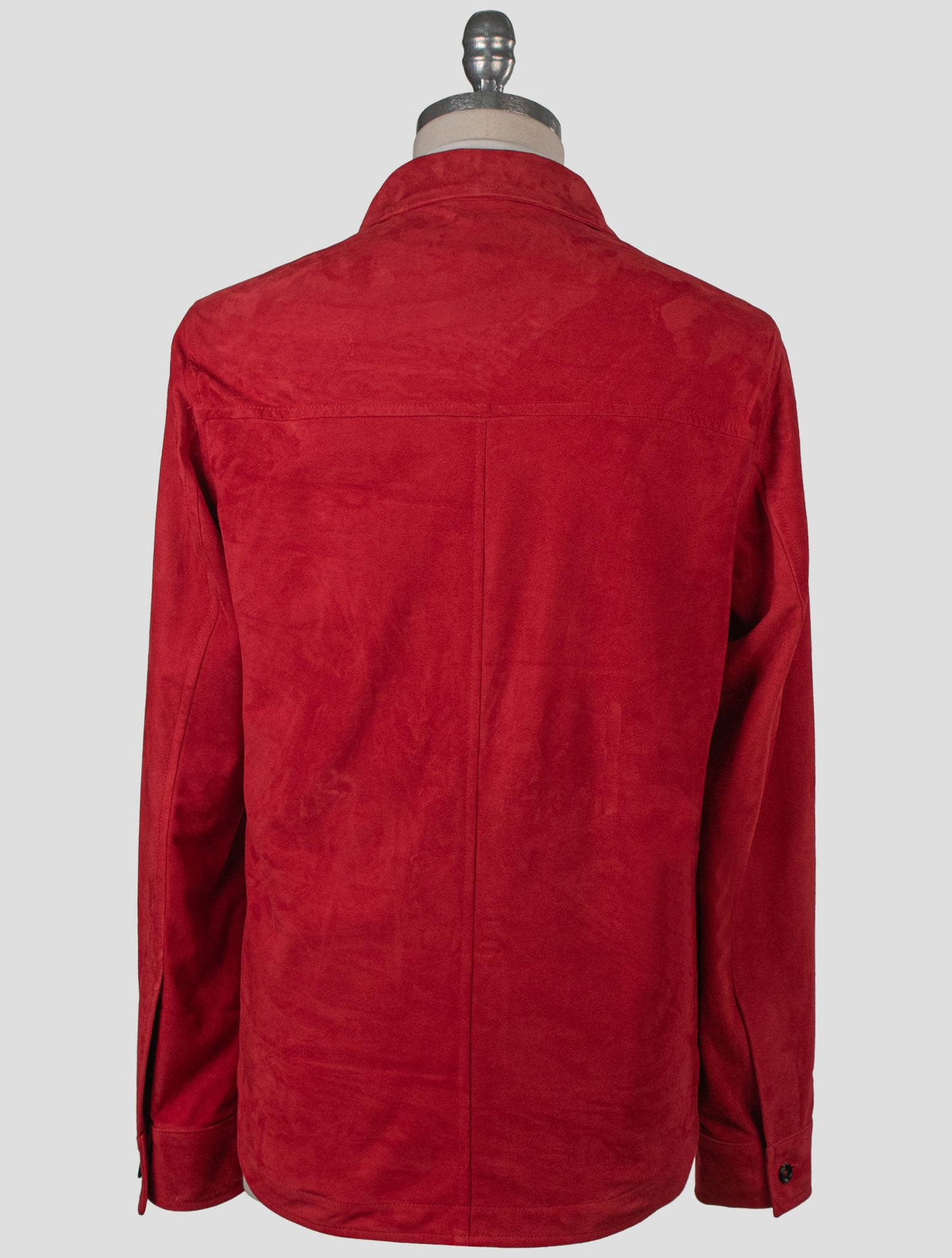 Isaia Red Leather Suede Coat 3