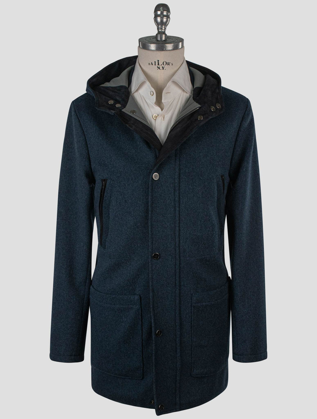 Isaia Blue Wool Pa Overcoat 5