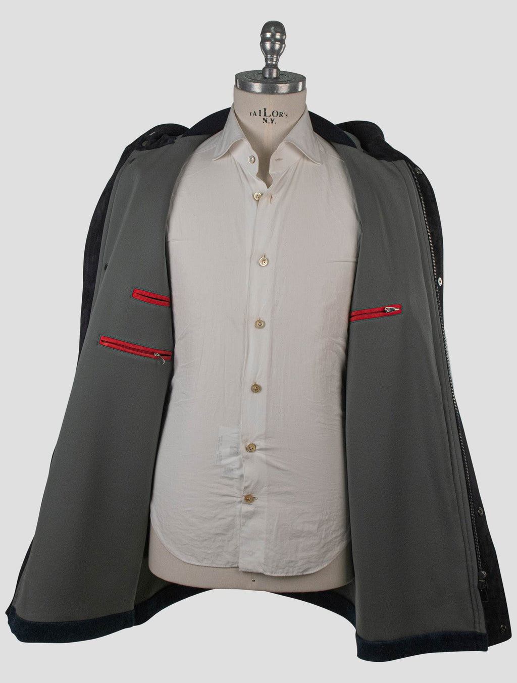 Isaia Blue Wool Pa Overcoat 7